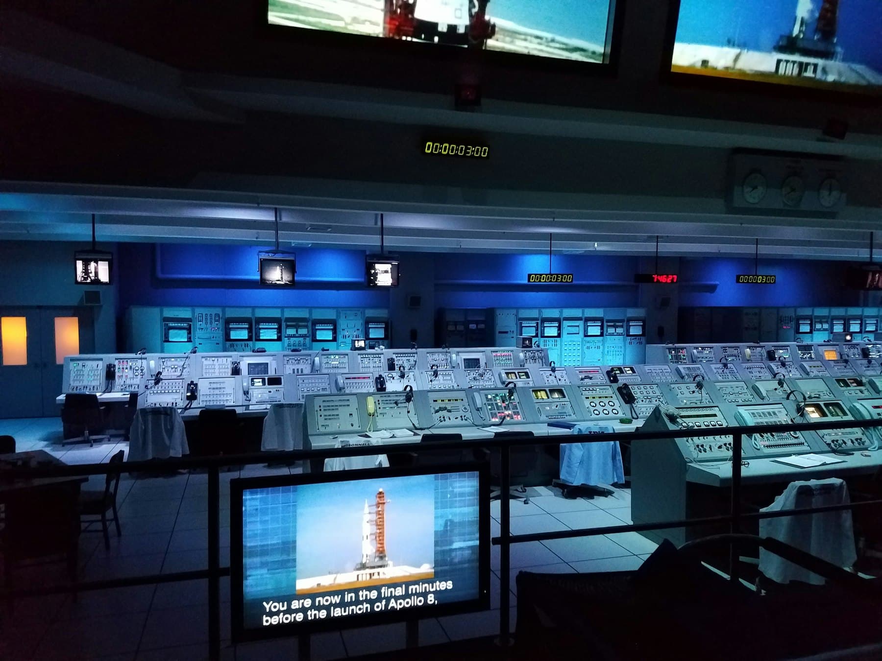 Operations centre lined with monitoring consoles and status displays